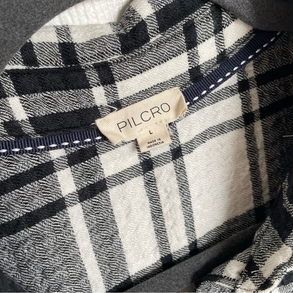 Anthropologie Pilcro Hadley relaxed Plaid Blouse L - Picture 4 of 10